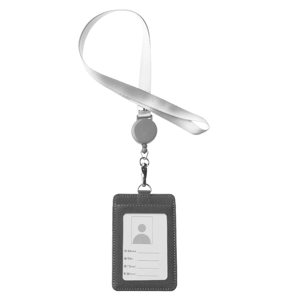 Бизнес ремешок держатель для карт унисекс для мужчин и женщин Чехол для карт студенческий милый мультяшный значок ID фото держатель для карт s офисные принадлежности - Цвет: Style 3 - grey