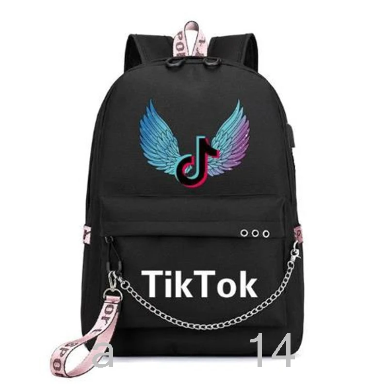 Tik Tok Backpack Usb Charge School Bag Teenage Large Capacity
