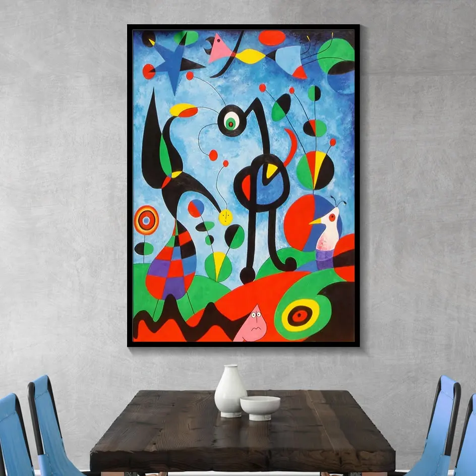 Joan Miro Abstract Watercolor Wall Art Posters And Prints Famous Canvas Painting Living Room Home Decoration Pictures | Дом и сад