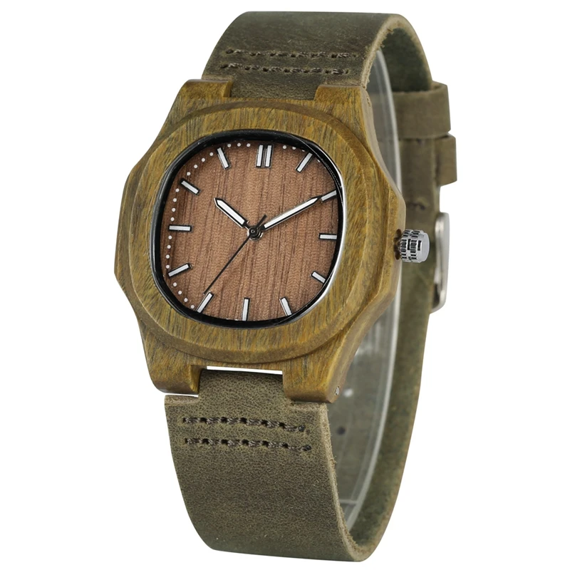 Деревянные часы для мужчин и женщин оригинальные с круглыми циферблатами корпус
