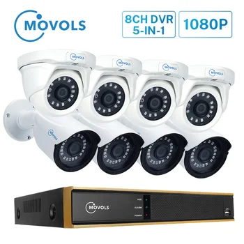 

Movols 1080P 8CH DVR CCTV Kit 4pcs Bullet 4pcs Dome Security Camera System Home Outdoor Waterproof Video Surveillance System