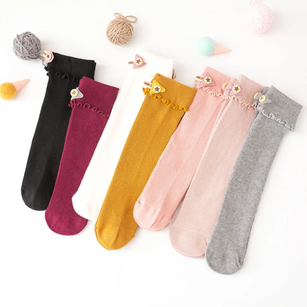 

Baby Girls Long Sock Toddler knee high socks for Girl candy color leg warmer cotton warm boot sock fashion princess dress socks