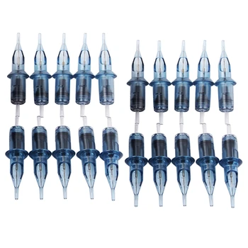

20 Pcs Disposable Permanent Makeup Tattoo Cartridge Needle Rl/Rm/M1/Rs Eyebrow Lips Eyeliner Makeup Tattoo Rotary Pen, 10Pcs 14R