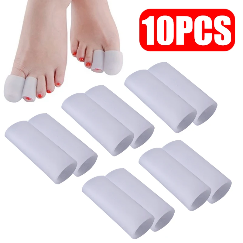 

5 Pairs Silicone Gel Finger Tube Protector Toe Sleeves for Friction Pain Relief Foot Care Tool Finger Protect
