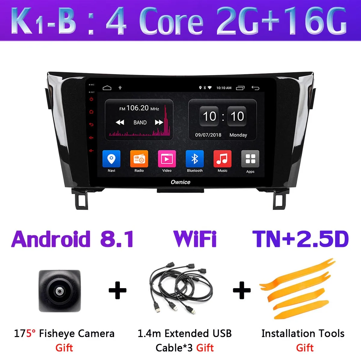 K1-B 360 ° камера Android 9,0 4G+ 64G gps радио CarPlay DSP автомобильное мультимедийное головное устройство стерео плеер для Nissan X Trail X-Trail Qashqai - Цвет: K1-B