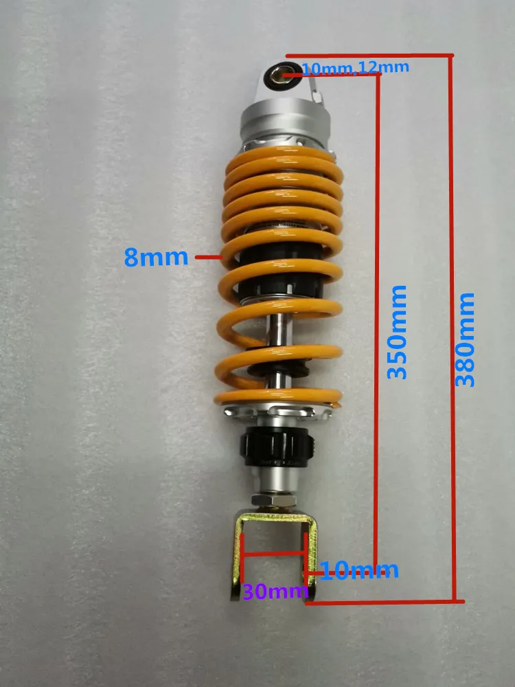 8mm 30A 350mm 305 мм 320 мм 330 мм 340 мм 350 мм 360 мм регулируемый азотный мотоциклетный амортизатор 8 мм пружина для honda YAMAHA SUSZKUI KAWASAKI - Цвет: 8mm 30A 350mm