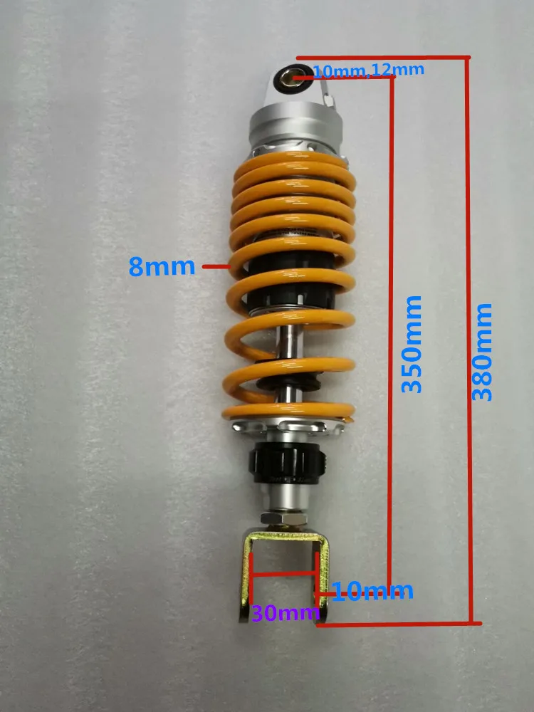 305 мм 320 мм 330 мм 340 мм 350 мм 360 мм регулируемый азотный мотоциклетный амортизатор 8 мм пружина для honda YAMAHA SUSZKUI KAWASAKI - Цвет: 8mm 30A 350mm