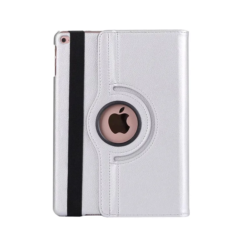 360 градусов вращающийся чехол для нового ipad 9,7 ipad 5th/6th смарт-чехол для ipad 6/5 Air Air2 Подставка для планшета в виде ракушки+ Stylusfilm - Цвет: silver