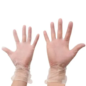 

100Pcs Disposable Gloves Transparent PVC Mittens Safety Glove Disposable Food Gloves Garden Cleaning Mittens