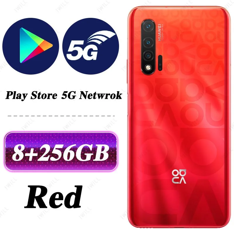6,57 '' huawei Nova 6 5G LTE мобильный телефон Kirin 990 Balong 5000 Восьмиядерный 40 Вт huawei SuperChager Android 10,0 Google Play - Цвет: 8G 256G Red