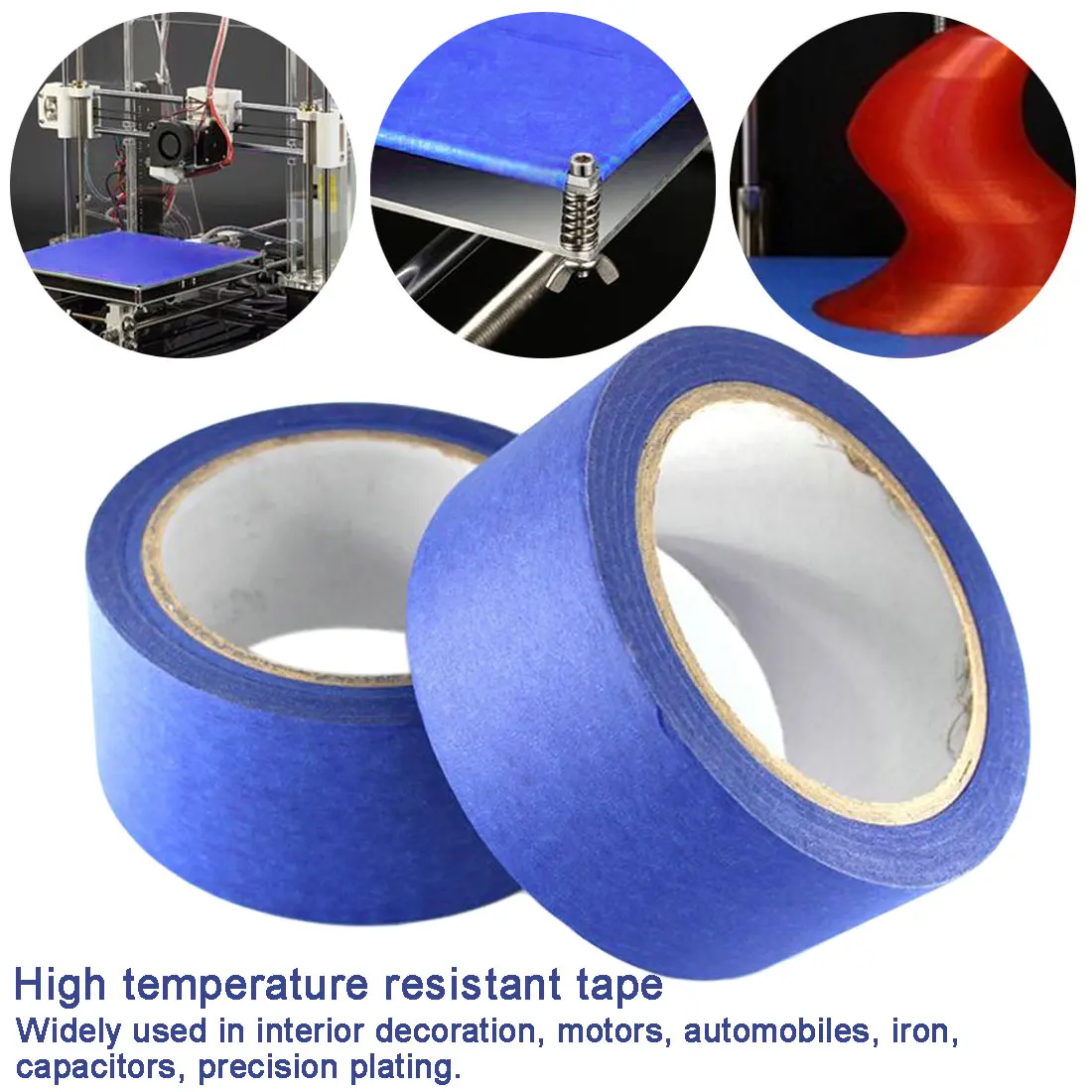 48*30M 30MM X 30M Blue High Temperature Adhesive Tape Painters Printing Masking Tool For Reprap 3D Printer