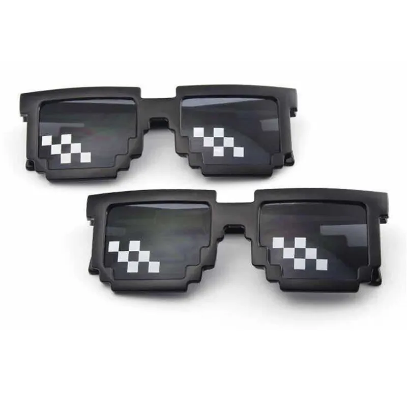 Горячие Thug Life очки женские милые игрушки дело с ним очки солнцезащитные очки для вечеринок пиксельные мужские черные оттенки мозаика солнцезащитные очки