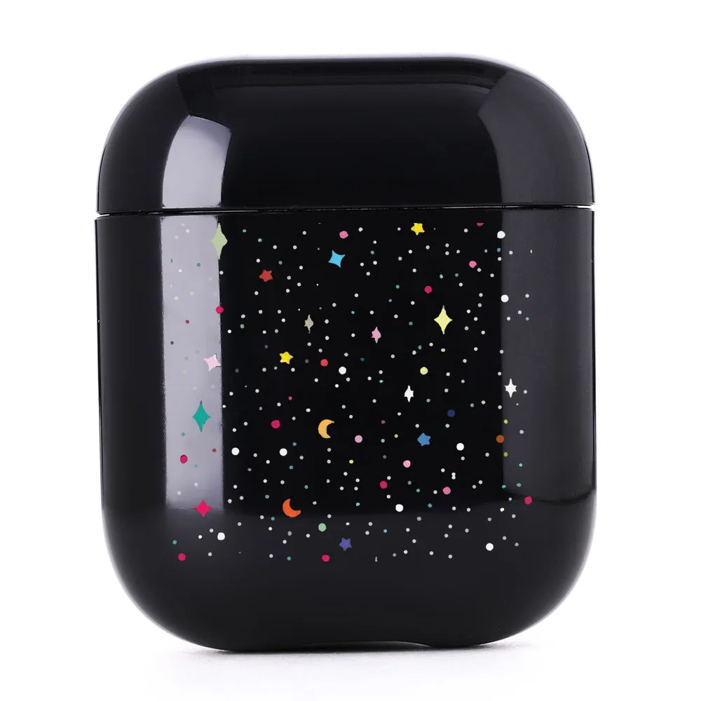 Милый чехол для Apple Airpods 1/2 чехол с космическими планетами и астротетей Bluetooth чехол для наушников Airpods 1/2 черный Жесткий Чехол - Цвет: I01074S
