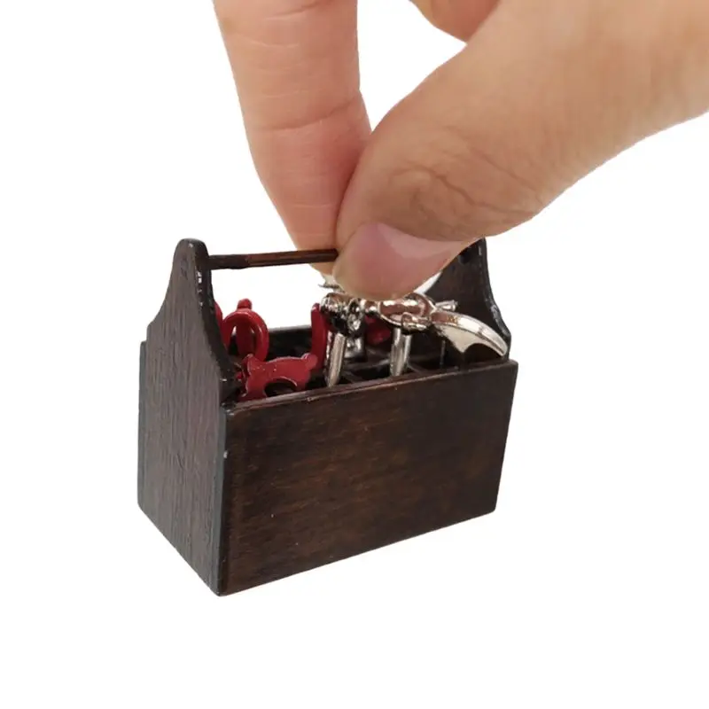 8 шт./компл. 1:12 мини Toolbox кукла, сделанная вручную дом модель мебельные инструменты кукольный домик аксессуары