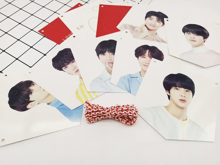 Корейский Kpop bangtan мальчиков плакат Висячие Флаг украшения фотокарты Висячие картины вокруг