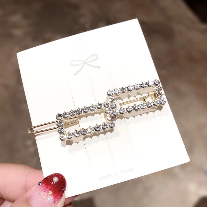 27 New Women Elegant Geometric Pearl Rhinestone Hair Clip For Girls Sweet Hairpin Headbands Barrettes Kids Fashion Hair Accessories - Цвет: 27