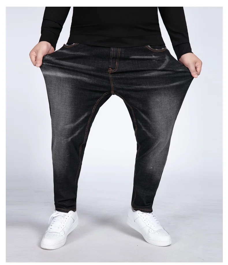12XL 10XL 8XL 6XL модные Для мужчин брюки больших размеров Повседневное Осень Джинсовая хлопковая футболка в стиле хип-хоп свободные коротким рукавом Рабочая высокого качества длинные штаны, мужские джинсы, штаны