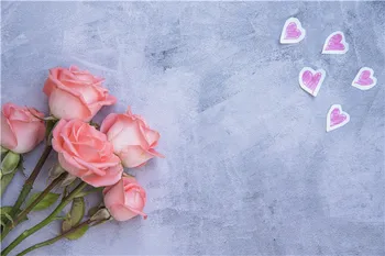 

Vinyl Custom Valentine day Photography Backdrops Prop Floral Rose heart theme Photo Studio Background T191216-0565