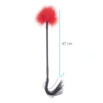 Flirt Tickle Erotic Feather with Fetish Punish Leather Spank Whip for Men Women Sex Blindfolded Stimulation Teasing Stick Toys 3