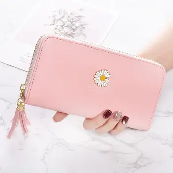 

Wallet women's long small daisy clutch 2020 new zipper wrist strap large capacity multi-function mobile phone bag women