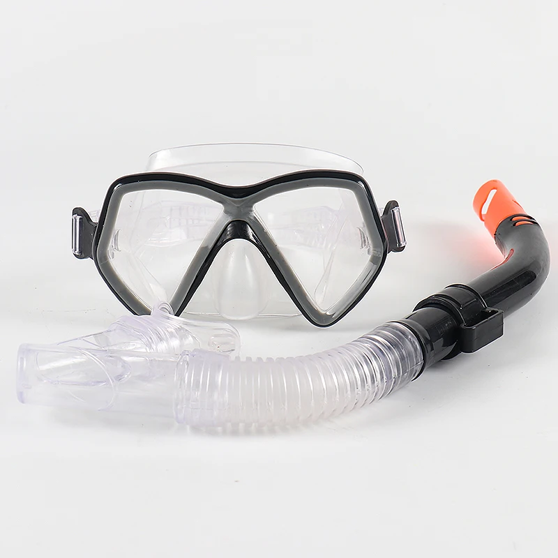 Детская маска для дайвинга и набор трубок противотуманные очки для дайвинга легкая дыхательная трубка костюм для подводного плавания профессиональная подводная плавания - Цвет: Черный
