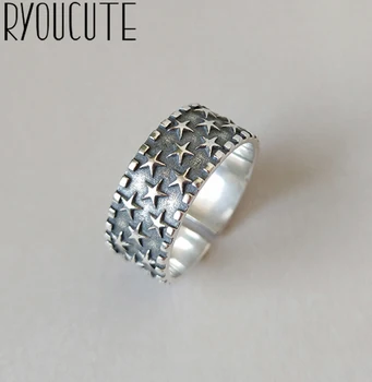 

Bijoux Bohemian Vintage Silver Color Big Star Rings For Women Engagement Rings Girls Party Gifts Anillos 2020