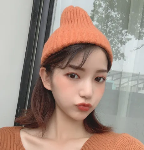 11 Unisex Autumn Winter Solid Wool Hat Knitted Beanie For Women Men Skullies Beanies Hats Streetwear Fuzzy Beanies Femme 17 Colors - Цвет: 11