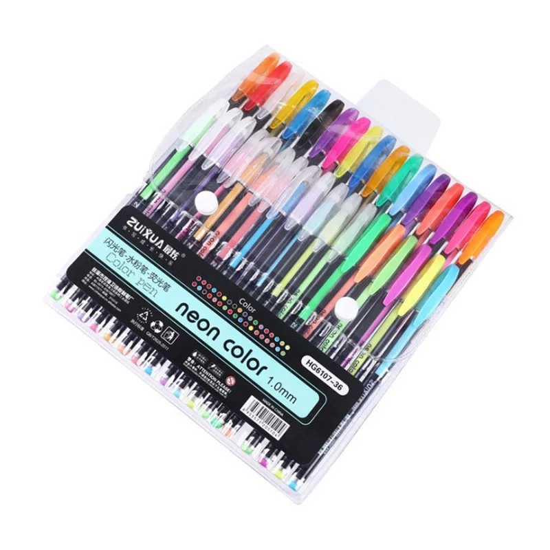 

36 Colors Gel Pens Set, Glitter Gel Pen for Adult Coloring Books Journals Drawing Doodling Art Markers