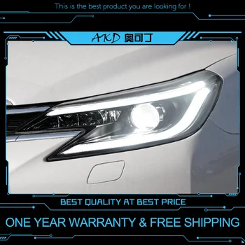 

AKD tuning cars Headlight For Toyota REIZ Mark X 2013 Headlights LED DRL Running lights Bi-Xenon Beam Fog lights angel eyes Auto