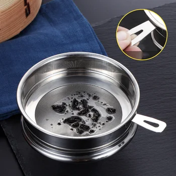

Stainless Steel Oil Filter Strainer Colander Reuse Fry Oil Can Pot Removable Fine Mesh Strainer Kitchen Supplies