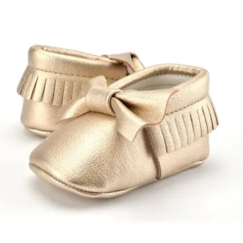 

Newborn Baby First Walkers Cute PU Tassels Bowknot Indoor Toddler Shoes Infant Bebe Shoes Soft Bottom Non-slip Shoes 0-12 Months