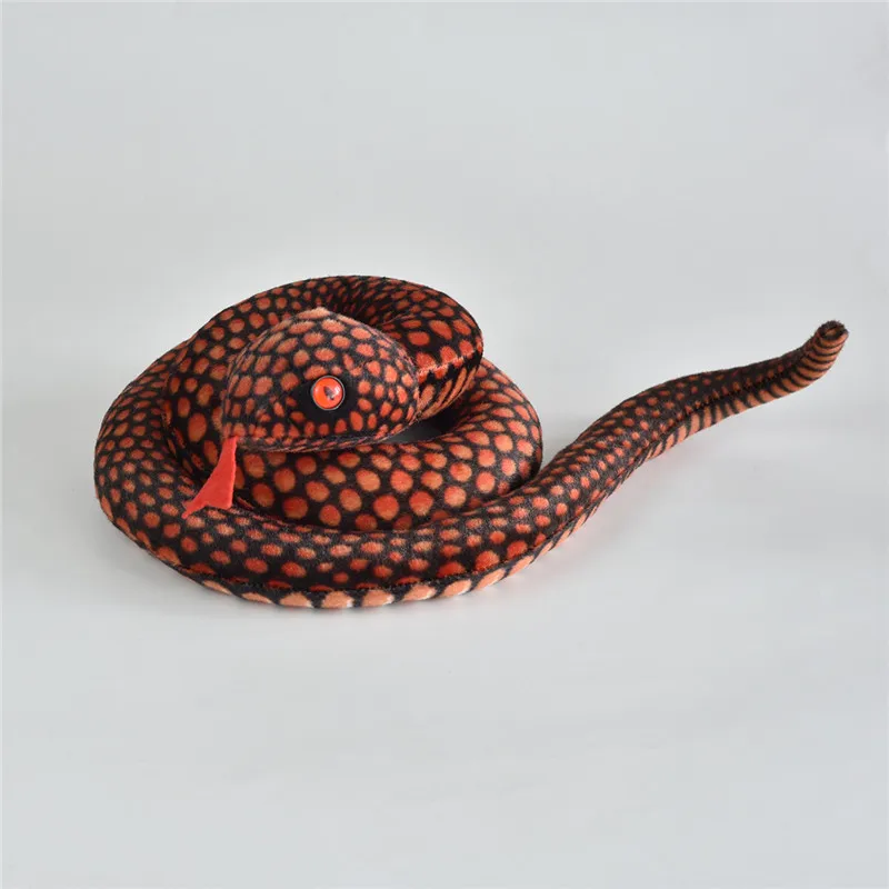 Funny Simulation Cobra and Python Snake Plush Toys Horror Real Life Zodiac Boa Spotted Snake Stuffed Dolls Kids Halloween Party Toys (6)