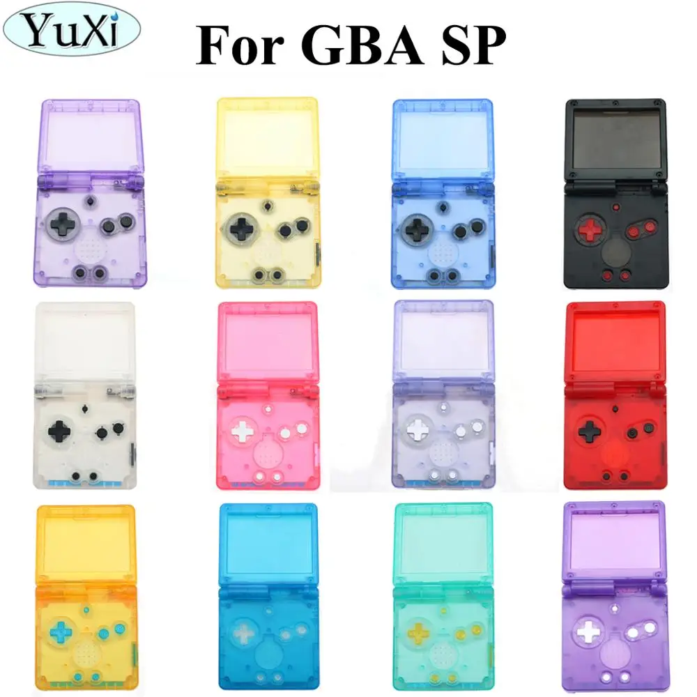 Прозрачный белый фиолетовый зеленый красный чехол YuXi для GameBoy Advance корпус SP