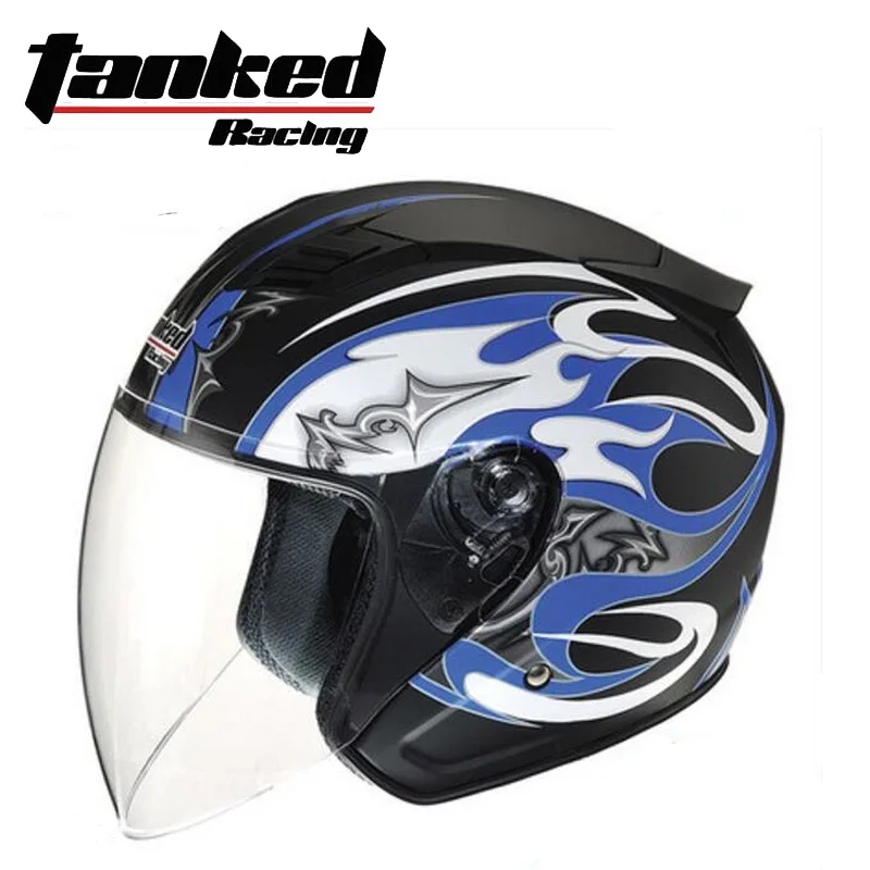 Новые рыцарские защиты Tanked Racing половина уход за кожей лица мотоциклетный шлем ABS мотоциклетные шлемы ПК линза козырек Four seasons универсальный - Цвет: Синий