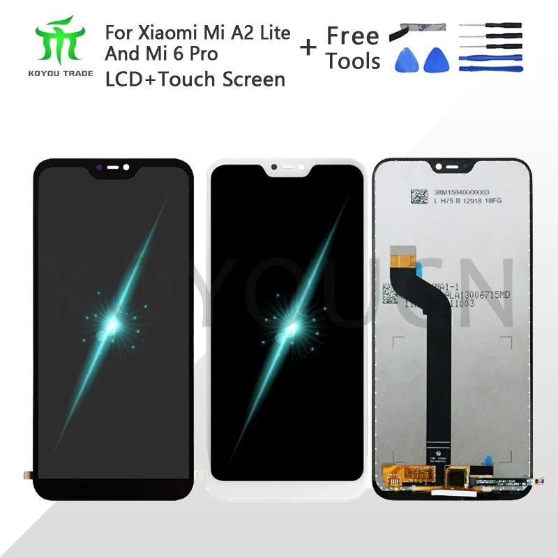 

5.84in LCD For Xiaomi Mi A2 Lite LCD Display+Touch Screen Digitizer Assembly For Xiaomi Redmi 6 Pro LCD Spare Parts+Tools