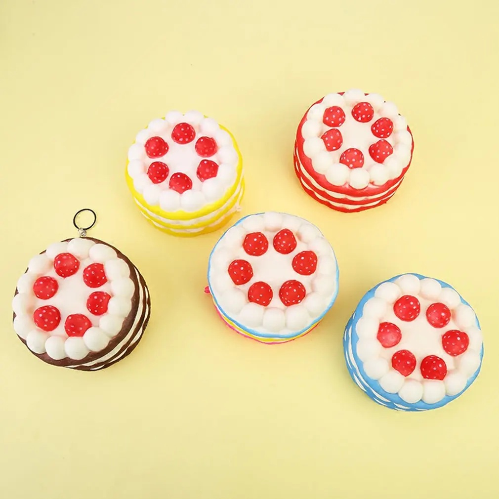 Realistic Cute Slow Comfotable Rising And Unique Sweet Scented Pu Slow Squeezing Strawberry Cake