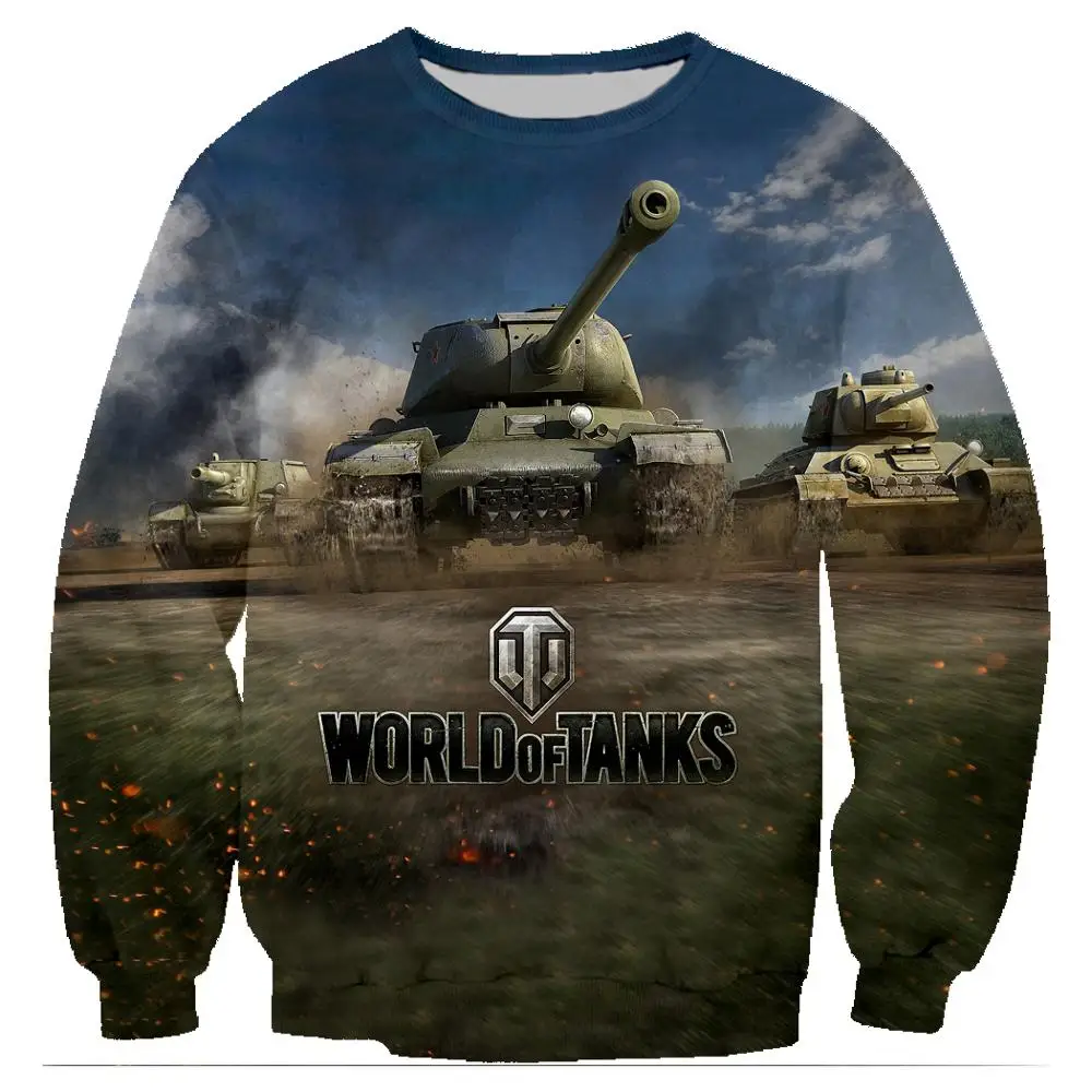 Популярные игры World Of Tanks, толстовки, 3D принт, Harajuku, Мужской пуловер, толстовки с длинным рукавом, Crewneck, уличная одежда с капюшоном