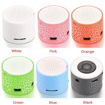 

MP3 LED Light Portable Stereo Bass Speakers Travel Music Player Speaker Support TF Card Nice Gift for Children