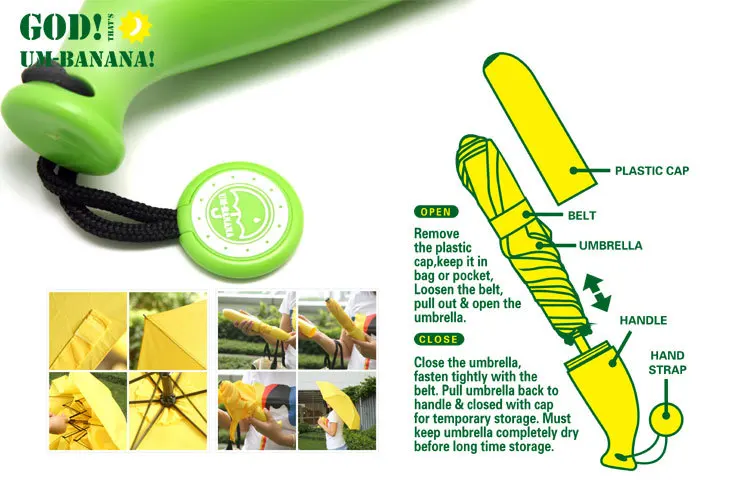 Cute Child Banana Umbrella Factory Wholesale Creative Portable Pencil Folding Umbrella Umbrellas for Children Gift Ideas
