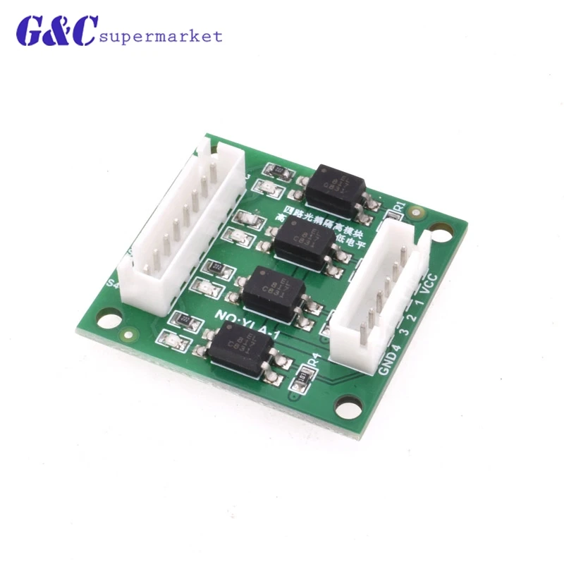 

4 Channel 4CH Optical Coupler Isolation High/Low Level Voltage Converter Module Board Low Level Valid Easy To Connect