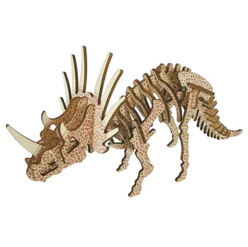 

Triceratops DIY 3D Wooden Puzzle Woodcraft Assembly Kit Cutting Wood Toys For Christmas Gift 3183