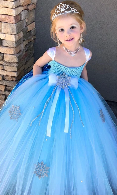 Robe tutu bleu princesse au crochet