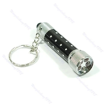 

Ultra bright Mini 5 LED Flashlight Torch Key Chain Key Ring Keychain Black