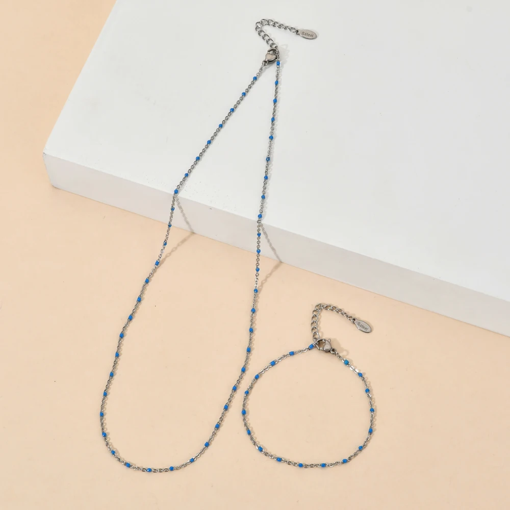 ZMZY Fashion Boho Women Stainless Steel Necklace Silver Color Beaded Chain Chokers Necklaces Chic Wedding Gift Collier Femme - Image 3