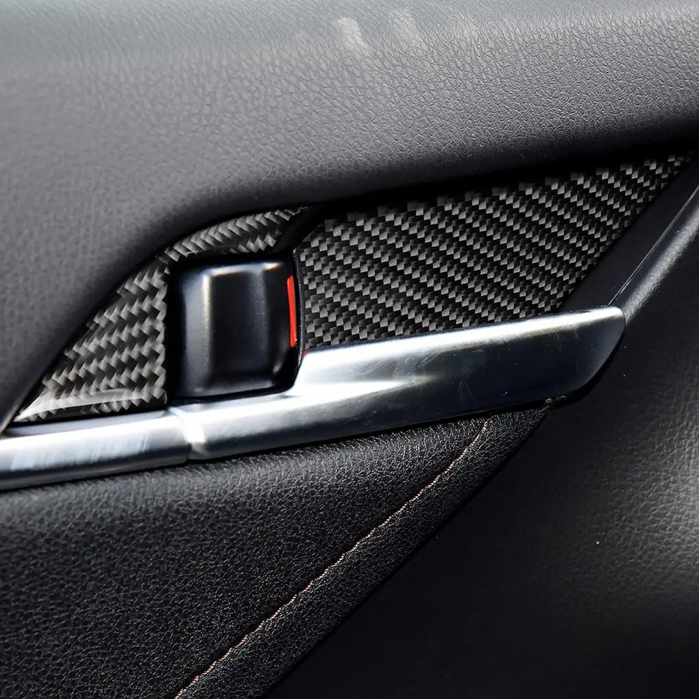 Replacement For Toyota Camry- 8pcs/set Inner Door Handle Cover Carbon Fiber Handle Bowl Trim