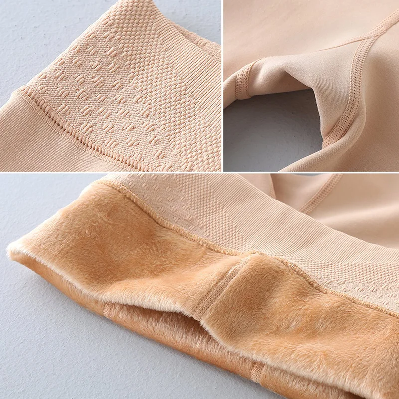 Женские утягивающие утепленные леггинсы эластичные облегающие бархатистые