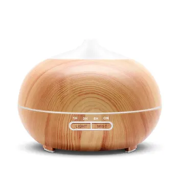 

Wood Grain Remote Control Humidifier 400Ml Household Essential Oil Colorful Fragrance Lamp Ultrasonic Aromatherapy Machine
