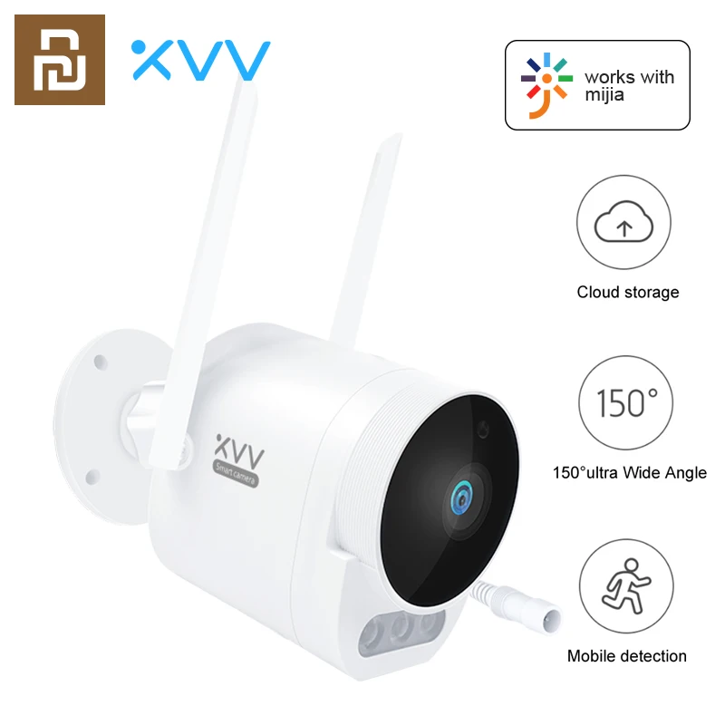 Mijia Xiaovv-cámara para exteriores Pro 1080P HD, WiFi, 150 °, gran angular, IP65, visión nocturna infrarroja, 3 uds., luces LED de advertencia para Mi Home
