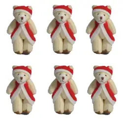 6 шт./лот мини-соединение медведь мягкие плюшевые игрушки 6 см с изображением милого плюшевого мишки цепи кулоны-куклы Подарки Свадебная