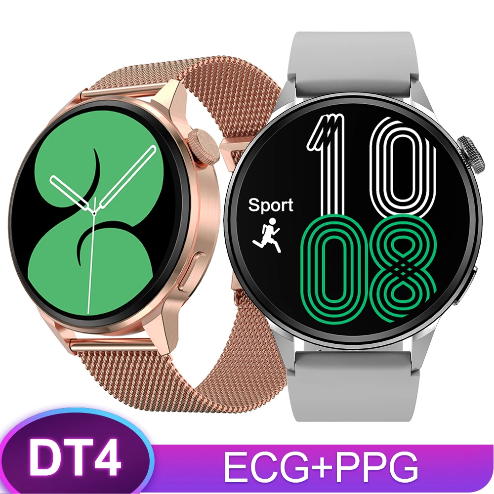 Умные часы DT4 с поддержкой 4 ЭКГ PPG Bluetooth звонков голосового помощника ии | Смарт-часы -1005003690492157